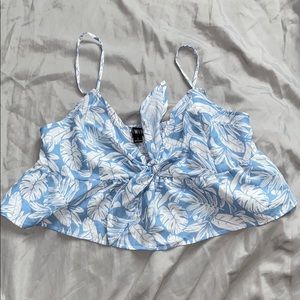 Baby blue and white Croptop.